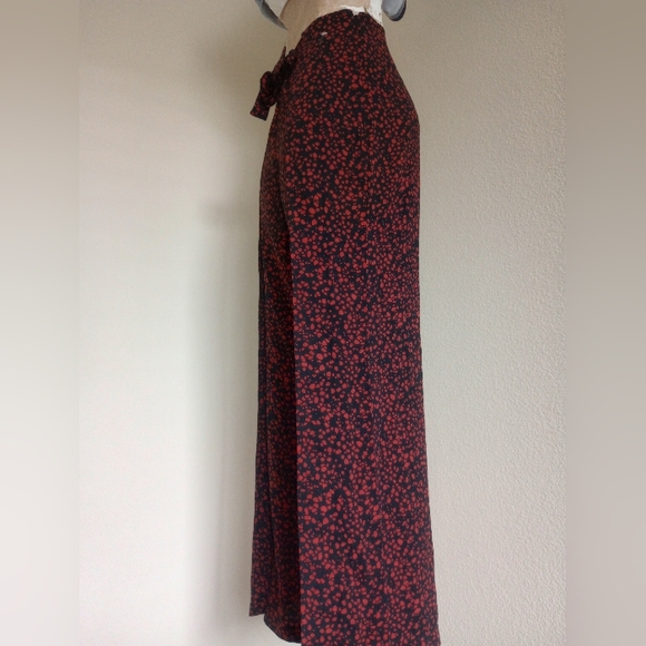 bp Pants - Red and Black Floral Midi Skirt